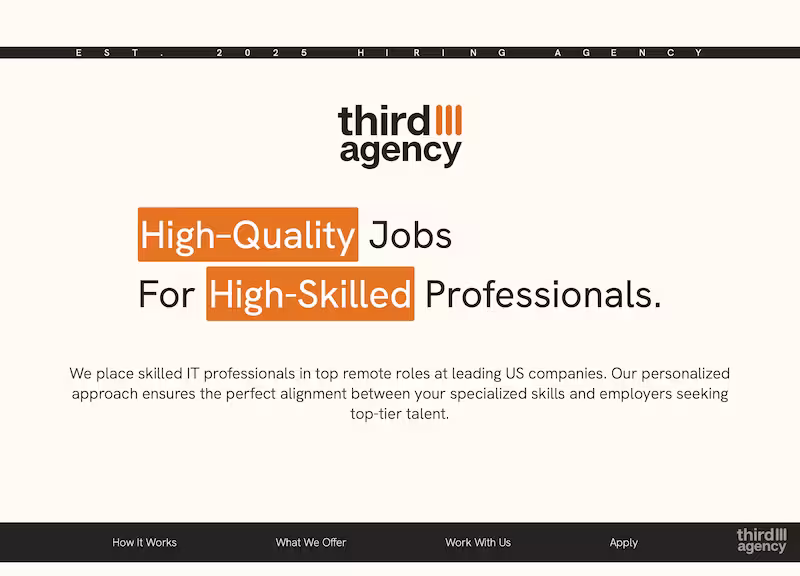 ThirdAgency project screenshot